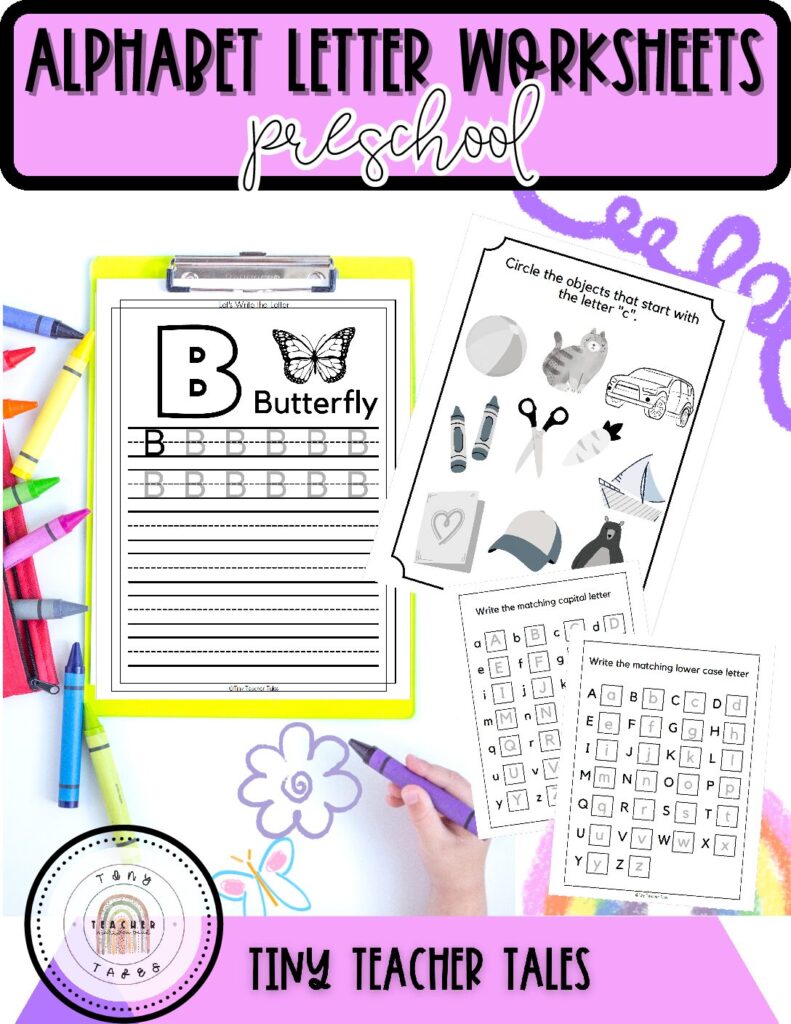 Alphabet Letter Worksheets Preschool - Tiny Teacher Tales